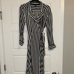 Topshop long sleeve midi wrap dress